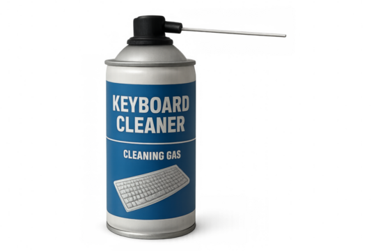 Keyboard cleaner spray can with transparent background for easy isolation