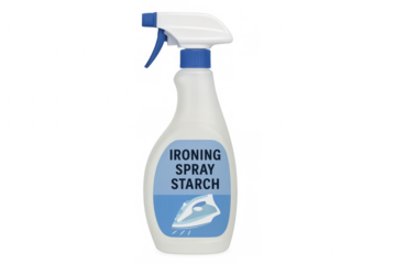 Ironing spray starch in a plastic spray bottle with transparent background
