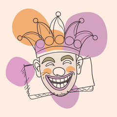 April fools mask photo outline design 