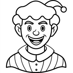 April fools day mask outline design Art & Illustration
