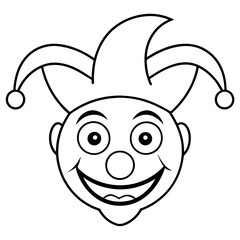 April fools day celebration mask outline Art & Illustration