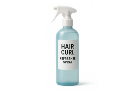Hair curl refresher spray bottle isolated on transparent background
