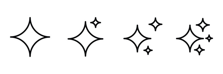 sparkle star icon set. containing star burst symbol. vector illustration