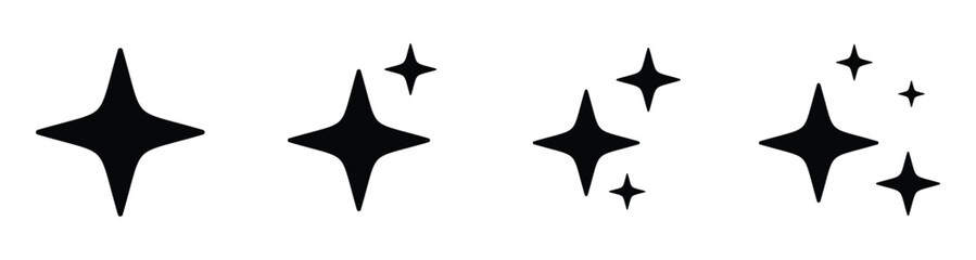 sparkle star icon set. containing star burst symbol. vector illustration