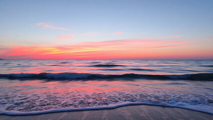 Ocean Calm – Gentle waves and a pink sunset