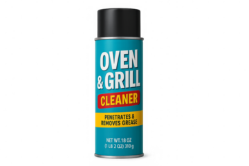 Oven and grill cleaner spray can on transparent background