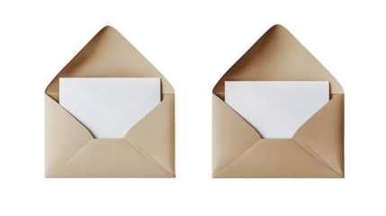 Two brown envelopes with letters on black background