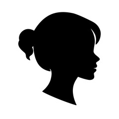 female head profile silhouette vector illustration 