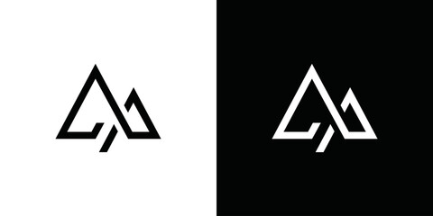 simple vector initial A and P mountain logo