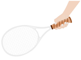 Tennis racket on white background.