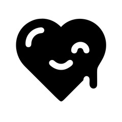 Melting Heart Emoji Icon Express Affection with a Cute, Dripping Heart Design, Communicating Overwhelming Love and Care Through a Unique Graphic Symbol