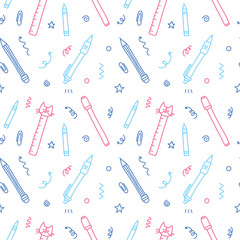 seamless with school stationery