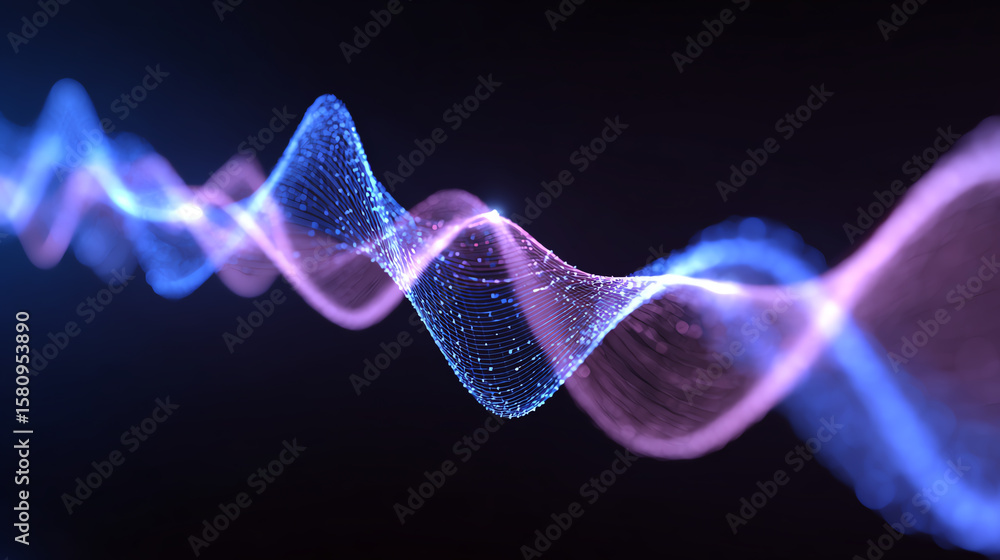 Poster abstract wave patterns in vibrant colors create a mesmerizing visual representation of sound and ene