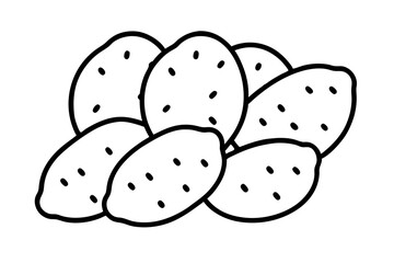 6 Sweet Potato Icons Bundle – One-Line Art Vector