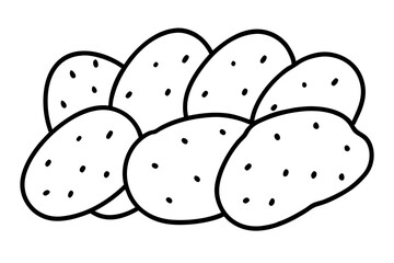 6 Sweet Potato Icons Bundle – One-Line Art Vector