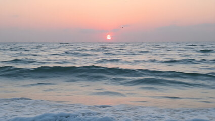 Ocean Calm – Gentle waves and a pink sunset