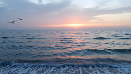 Ocean Calm – Gentle waves and a pink sunset