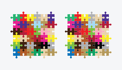 Simple pieces Puzzle vector icon collections. jigsaw puzzle pieces silhouette. Perfect jigsaw puzzle vector for concept illustrations, problem solving.
