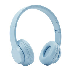 Blue Headphones: Symbol of Personal Audio and Entertainment. Cut Out, Clipping Path Isolated on Transparent PNG Background.