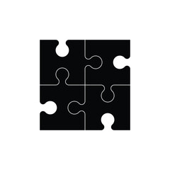Four Puzzle Pieces Graphic &ndash; Colorful Jigsaw Vector for Concept, Strategy and Teamwork Illustration.