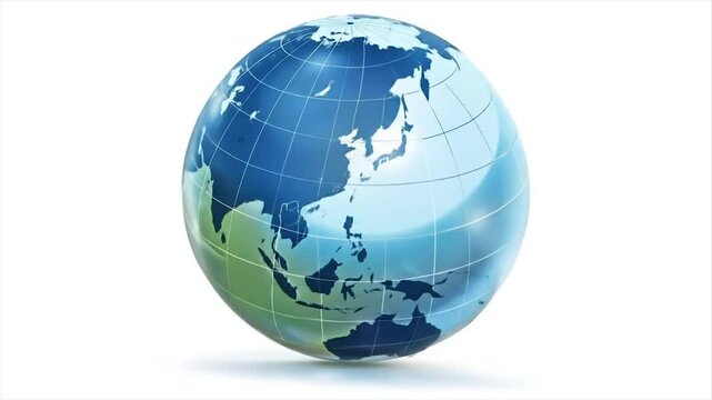 Minimalistic digital globe illustration with grid lines. Modern Earth representation for educational use. Stylized world map with latitude and longitude.