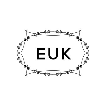 EUK Letter Initial Logo Design Template Vector Illustration