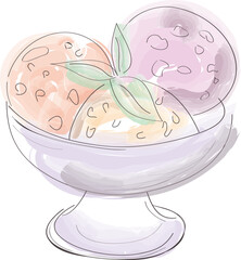 ice cream balls in a vase