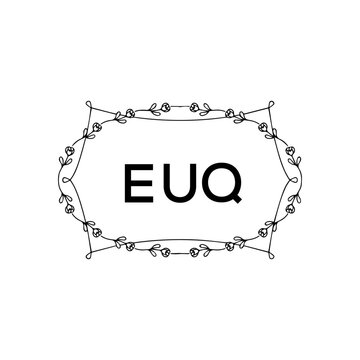EUQ Letter Initial Logo Design Template Vector Illustration