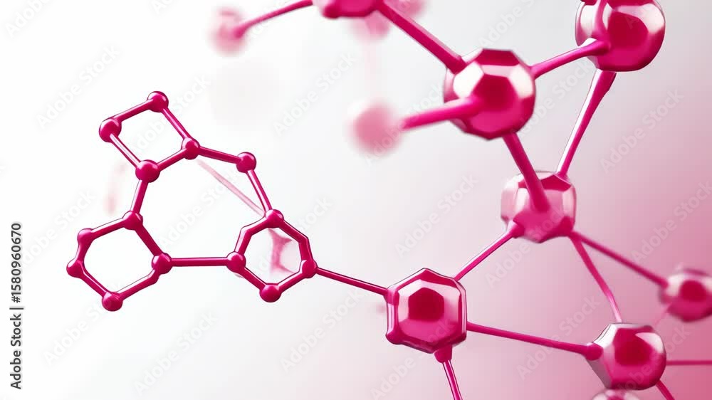 Poster engaging display of complex molecular structures with bright colors, emphasizing the beauty of scien