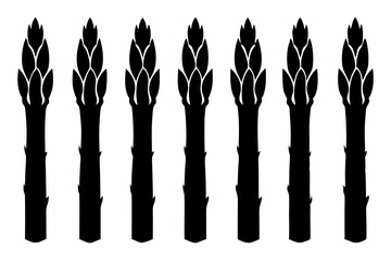 Asparagus 6 Icon Bundle Black Silhouette Vector Set