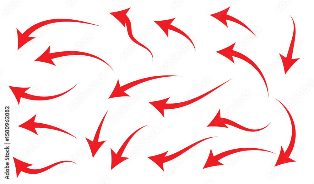 Poster curved arrow icons. curved arrows set. arrow symbol collection. vector