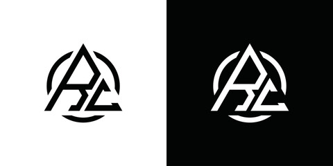 simple vector initial letter r and c logo