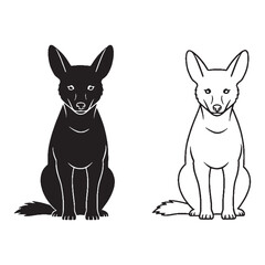 Smoothly Rendered Aardwolf Set - Pristine Silhouette and Fluid Lineart - Aardwolf silhouette - Aardwolf lineart - Aardwolf vector - vector set of Aardwolf


