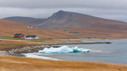 Rising waves meet cracked ice under a stormy sky, a stark reminder of sea level urgency.