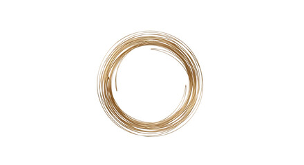 Illustration of a golden circle ring is isolated on transparent background, creating a luxurious and decorative element