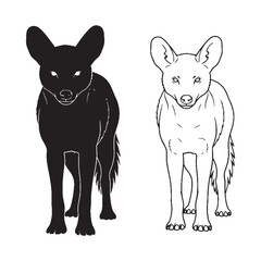 Precise Aardwolf Body Outline Package - Defined Silhouette and Sharp Lineart - Aardwolf silhouette - Aardwolf lineart - Aardwolf vector - silhouette & lineart of Aardwolf

