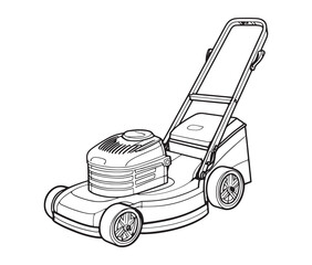 Electric lawn mower line art.