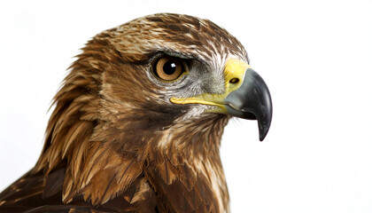 Close-up of Raptor Bird with white background