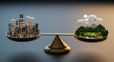 Work life balance concept. The equilibrium between one's professional and personal life