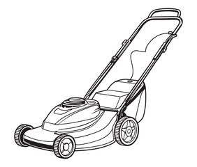 Electric lawn mower line art.