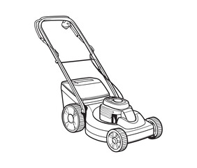 Electric lawn mower line art.