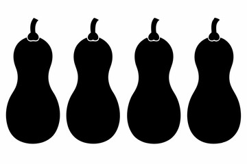 Butternut Squash Icon Set – Black Silhouettes