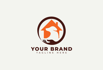 Dog Care House Logo Design Template