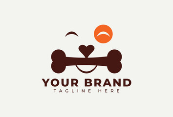 Cute Dog Silhouette Logo Design Element