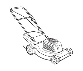 Electric lawn mower line art.