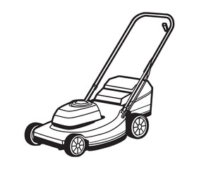 Electric lawn mower line art.