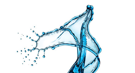 Illustration of a blue water splash creates a dynamic and refreshing abstract wave isolated on transparent background
