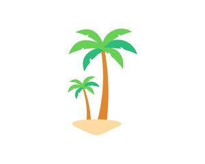 Vector illustration of a tropical palm tree icon with a minimalist design. Ideal for summer themes, beach logos, travel icons, and nature graphic resources



