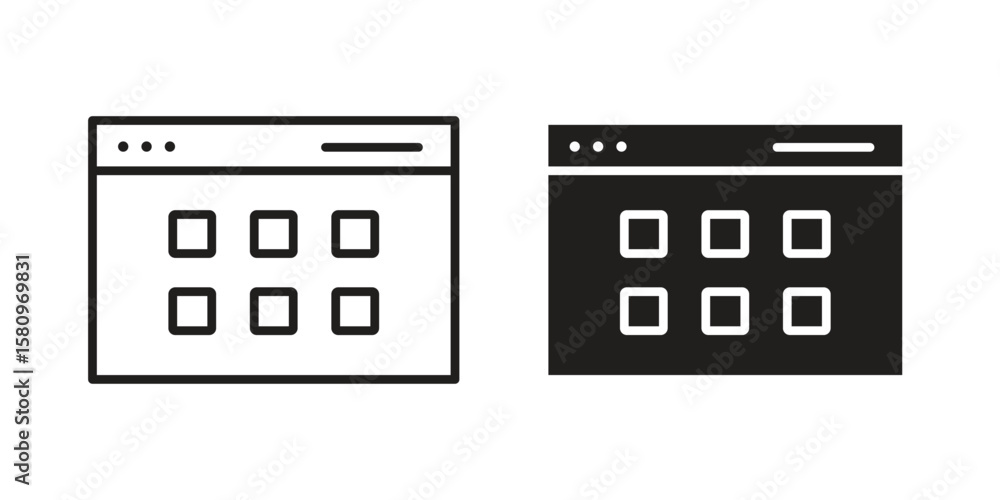 Poster web appss icon, outline vector sign, linear and solid style pictogram isolated on white.