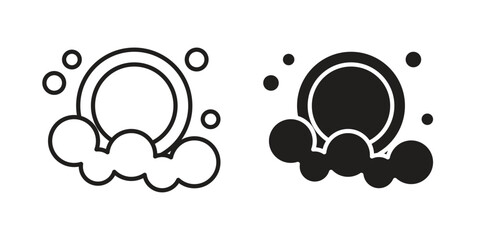 Washing dishes icon, outline vector sign, linear and solid style pictogram isolated on white.